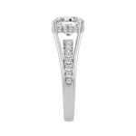14K WHITE GOLD 2 1/2CT ROUND/CUSHION DIAMOND LADIES RING (CENTER STONE CUSHION DIAMOND 2CT) - Image 3