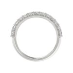14K WHITE GOLD 2 1/2CT ROUND/EMERALD DIAMOND LADIES BAND - Image 2