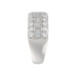 14K WHITE GOLD 2 1/2CT ROUND/EMERALD DIAMOND LADIES BAND - Image 4