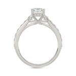 14K WHITE GOLD 2 1/2CT ROUND/EMERALD DIAMOND LADIES BRIDAL SET (CENTER STONE EMERALD DIAMOND 1 5/8CT) - Image 2