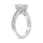 14K WHITE GOLD 2 1/2CT ROUND/EMERALD DIAMOND LADIES BRIDAL SET (CENTER STONE EMERALD DIAMOND 1 5/8CT) - Image 3