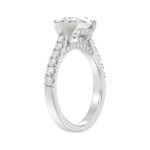 14K WHITE GOLD 2 1/2CT ROUND/OVAL DIAMOND LADIES RING (CENTER STONE OVAL DIAMOND 2CT - Image 3
