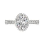 14K WHITE GOLD 2 1/2CT ROUND/OVAL DIAMOND LADIES RING (CENTER STONE OVAL DIAMOND 2CT) - Image 5