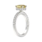 14K WHITE GOLD 2 1/2CT ROUND/OVAL DIAMOND LADIES RING (CENTER STONE YELLOW OVAL DIAMOND 2CT) - Image 3