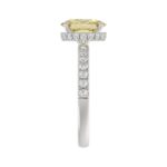 14K WHITE GOLD 2 1/2CT ROUND/OVAL DIAMOND LADIES RING (CENTER STONE YELLOW OVAL DIAMOND 2CT) - Image 4