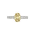 14K WHITE GOLD 2 1/2CT ROUND/OVAL DIAMOND LADIES RING (CENTER STONE YELLOW OVAL DIAMOND 2CT) - Image 5
