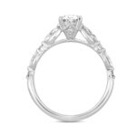 14K WHITE GOLD 2 1/2CT ROUND/OVAL/MARQUISE DIAMOND LADIES RING (CENTER STONE OVAL DIAMOND 2CT) - Image 2