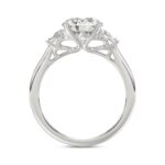 14K WHITE GOLD 2 1/2CT ROUND/TRAPEZOID DIAMOND LADIES RING (CENTER STONE ROUND DIAMOND 2CT) - Image 2
