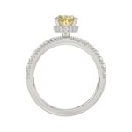 14K WHITE GOLD 2 1/2CT ROUND/YELLOW OVAL DIAMOND LADIES RING (CENTER STONE 2.00CT) - Image 2