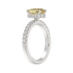 14K WHITE GOLD 2 1/2CT ROUND/YELLOW OVAL DIAMOND LADIES RING (CENTER STONE 2.00CT) - Image 3