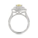 14K WHITE GOLD 2 1/2CT ROUND/YELLOW PEAR DIAMOND LADIES RING - Image 5