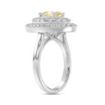 14K WHITE GOLD 2 1/2CT ROUND/YELLOW PEAR DIAMOND LADIES RING - Image 4