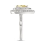 14K WHITE GOLD 2 1/2CT ROUND/YELLOW PEAR DIAMOND LADIES RING - Image 3