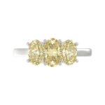 14K WHITE GOLD 2 1/2CT YELLOW OVAL DIAMOND LADIES RING - Image 5