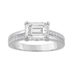 14K WHITE GOLD 2 1/3CT ROUND/EMERALD DIAMOND LADIES RING (CENTER STONE EMERALD DIAMOND 2.00CT)
