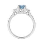 14K White Gold 2 1/4Ct Oval Blue Sapphire Diamond Ring 1 1/2Ct Center Stone With Half Moon And Round Diamond Accents, For Women Engagement Ring, Fine - Image 2