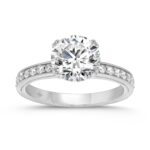 14K WHITE GOLD 2 1/4CT ROUND DIAMOND LADIES RING (CENTER STONE ROUND DIAMOND 2CT)