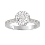 14K WHITE GOLD 2 1/4CT ROUND DIAMOND LADIES RING (CENTER STONE ROUND DIAMOND 2CT)