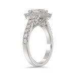 14K WHITE GOLD 2 1/4CT ROUND/BAGUETTE/HEXAGON DIAMOND LADIES RING - Image 3