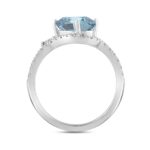 14K WHITE GOLD 2 1/4CT ROUND/MARQUISE/OVAL DIAMOND LADIES RING (CENTER STONE BLUE OVAL DIAMOND 1 1/2CT) - Image 3