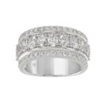 14K WHITE GOLD 2 1/4CT ROUND/OVAL DIAMOND LADIES BAND