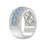 14K WHITE GOLD 2 1/4CT ROUND/OVAL DIAMOND LADIES BAND (CENTER STONE OVAL BLUE DIAMOND 1 5/8CT) - Image 3