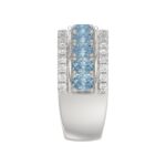 14K WHITE GOLD 2 1/4CT ROUND/OVAL DIAMOND LADIES BAND (CENTER STONE OVAL BLUE DIAMOND 1 5/8CT) - Image 4