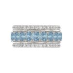 14K WHITE GOLD 2 1/4CT ROUND/OVAL DIAMOND LADIES BAND (CENTER STONE OVAL BLUE DIAMOND 1 5/8CT) - Image 5