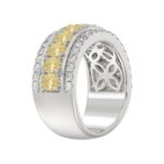 14K WHITE GOLD 2 1/4CT ROUND/OVAL DIAMOND LADIES BAND (CENTER STONE YELLOW OVAL DIAMOND 1 5/8CT) - Image 3