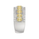 14K WHITE GOLD 2 1/4CT ROUND/OVAL DIAMOND LADIES BAND (CENTER STONE YELLOW OVAL DIAMOND 1 5/8CT) - Image 4