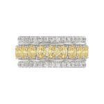 14K WHITE GOLD 2 1/4CT ROUND/OVAL DIAMOND LADIES BAND (CENTER STONE YELLOW OVAL DIAMOND 1 5/8CT) - Image 5