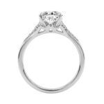 14K WHITE GOLD 2 1/4CT ROUND/OVAL DIAMOND LADIES BRIDAL RING (CENTER STONE OVAL DIAMOND 2CT) - Image 2