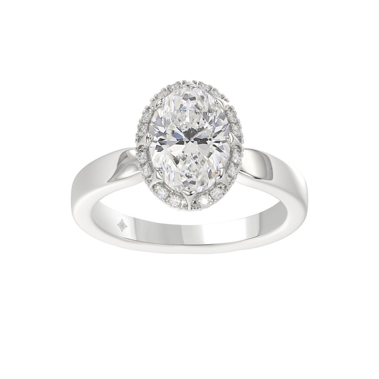 14K WHITE GOLD 2 1/4CT ROUND/OVAL DIAMOND LADIES RING - Image 1