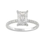 14K WHITE GOLD 2 1/4CT ROUND/RADIANT DIAMOND LADIES RING (CENTER STONE RADIANT DIAMOND 2CT)