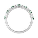 14K WHITE GOLD 2 1/5CT ROUND/MARQUISE GREEN DIAMOND LADIES BAND (GREEN EMERALD MARQUISE 3/4CT) - Image 2