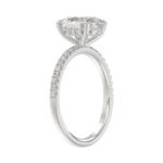 14K WHITE GOLD 2 1/5CT ROUND/OVAL DIAMOND LADIES RING (CENTER STONE OVAL DIAMOND 2CT) - Image 3