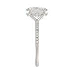 14K WHITE GOLD 2 1/5CT ROUND/OVAL DIAMOND LADIES RING (CENTER STONE OVAL DIAMOND 2CT) - Image 4