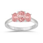 14K WHITE GOLD 2 1/6CT PINK OVAL DIAMOND LADIES RING