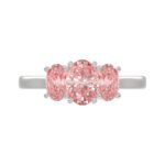 14K WHITE GOLD 2 1/6CT PINK OVAL DIAMOND LADIES RING - Image 5