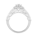14K WHITE GOLD 2 3/4CT ROUND DIAMOND LADIES RING (CENTER STONE ROUND DIAMOND 1CT ) - Image 2