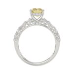 14K WHITE GOLD 2 3/4CT ROUND/BAGUETTE/EMERALD DIAMOND LADIES BRIDAL SET (CENTER STONE RADIANT YELLOW DIAMOND 2.00CT) - Image 5