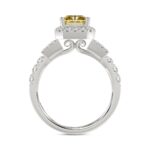 14K WHITE GOLD 2 3/4CT ROUND/BAGUETTE/YELLOW RADIANT DIAMOND LADIES RING (CENTER STONE YELLOW RADIANT DIAMOND 2CT) - Image 5