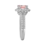 14K WHITE GOLD 2 3/4CT ROUND/CUSHION PINK DIAMOND LADIES RING - Image 3