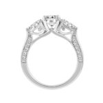 14K WHITE GOLD 2 3/4CT ROUND/OVAL/PEAR DIAMOND LADIES RING (CENTER STONE OVAL DIAMOND 2.00CT) - Image 2