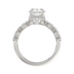 14K WHITE GOLD 2 3/4CT ROUND/OVAL/PEAR DIAMOND LADIES RING (CENTER STONE OVAL DIAMOND 2CT) - Image 2