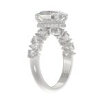 14K WHITE GOLD 2 3/4CT ROUND/OVAL/PEAR DIAMOND LADIES RING (CENTER STONE OVAL DIAMOND 2CT) - Image 3