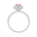 14K WHITE GOLD 2 3/4CT ROUND/PINK OVAL DIAMOND LADIES RING (CENTER STONE OVAL PINK  DIAMOND 2CT) - Image 2