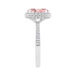 14K WHITE GOLD 2 3/4CT ROUND/PINK OVAL DIAMOND LADIES RING (CENTER STONE OVAL PINK  DIAMOND 2CT) - Image 3