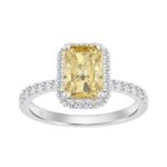 14K WHITE GOLD 2 3/4CT ROUND/YELLOW RADIANT DIAMOND LADIES RING (CENTER STONE YELLOW RADIANT DIAMOND 2CT)