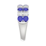 14K WHITE GOLD 2 3/8CT ROUND DIAMOND LADIES BAND (BLUE SAPPHIRE ROUND) - Image 4
